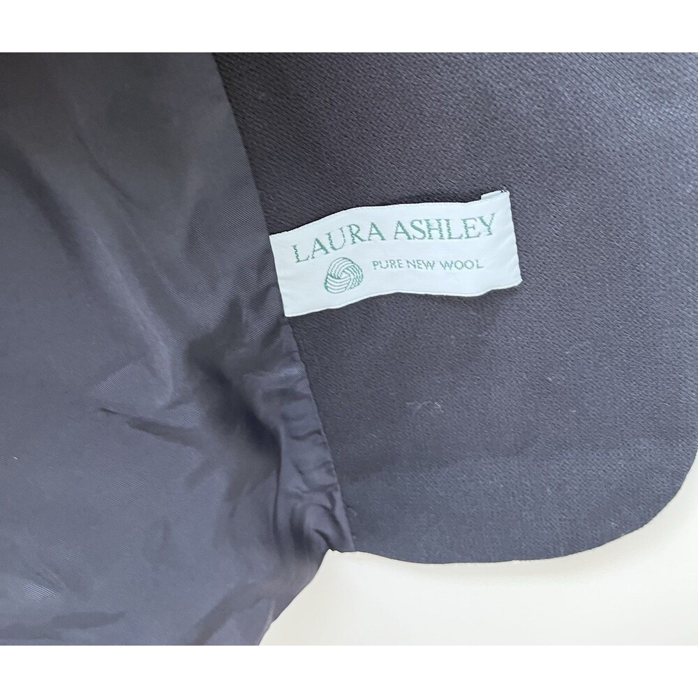 Vintage Laura Ashley Navy Blazer Coat Jacket 4 Button US 8 UK 12 100% Wool - Picture 4 of 9